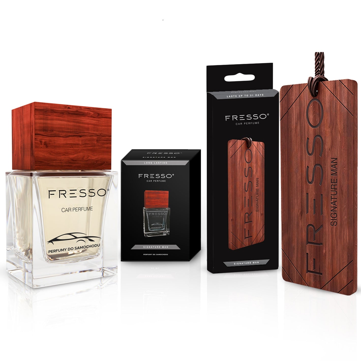 Signature Man set wooden hanger + perfume 50 ml